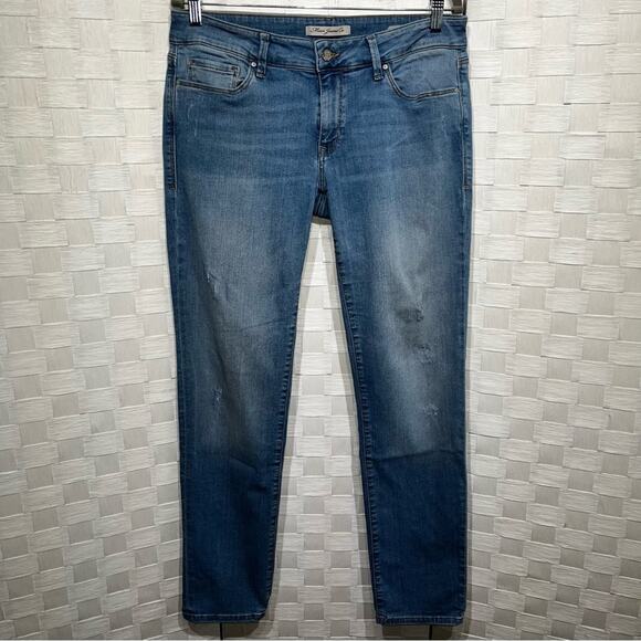 Mavi Jeans Womens Emma Slim Boyfriend Denim Jeans Size 31X32 Distressed Medium - Picture 1 of 12
